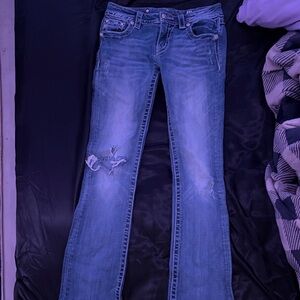 Miss Me Light Blue Distressed Flare Jeans